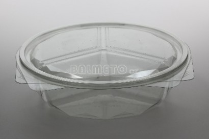 Krabička s int.víčkem PET 3x190ml kulatá diamant