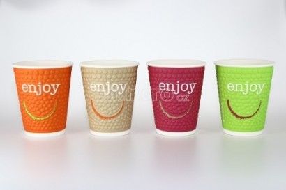 Kelímek na teplé nápoje PAP/PE DW 400ml/90mm ENJOY bubliny