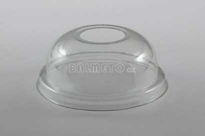 Víčko na kelímek PET 78mm vypouklé s otvorem