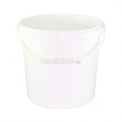 Kbelík PP 5000ml /213x190mm s pojistkou/ouškem bílý + víčko bílé