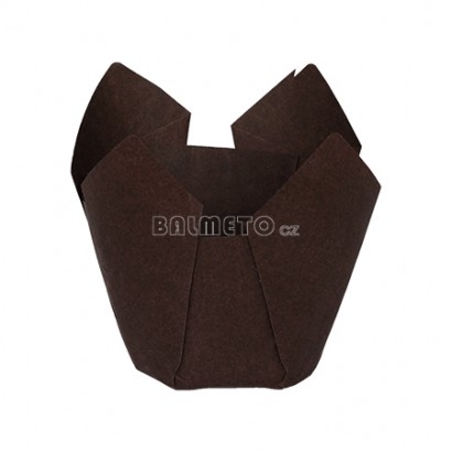 Košíček cukrářský 50/85mm tulipán hnědý 
