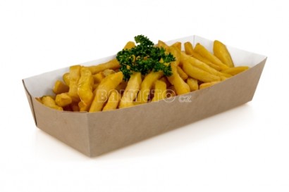 Vanička na hranolky PAP 190x85x42mm hnědo bílá 