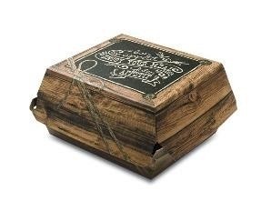 Krabička na hamburger PAP 145x145/76mm hnědá Enjoy