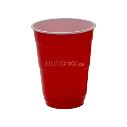 Kelímek na míchané nápoje PS 500ml/95mm rysky 0,2 + 0,4l červený