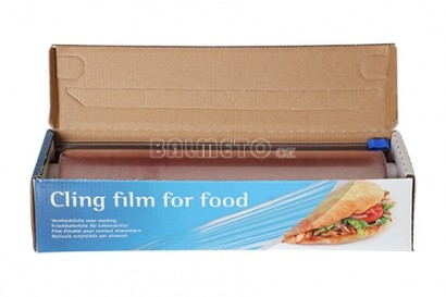 Fólie potravinářská PVC 30cm/300m/8mic v boxu s břitem