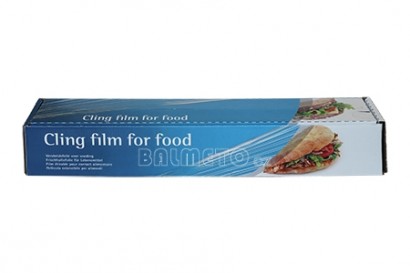 Fólie potravinářská PVC 45cm/300m/8mic v boxu s břitem