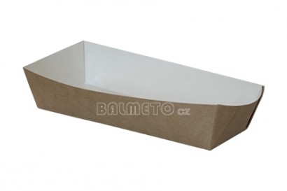 Vanička na hranolky PAP 180x85x40mm hnědo bílá 