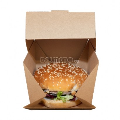 Krabička na hamburger  118x115/103 mm hnědá