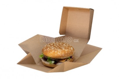 Krabička na hamburger  118x115/103 mm hnědá