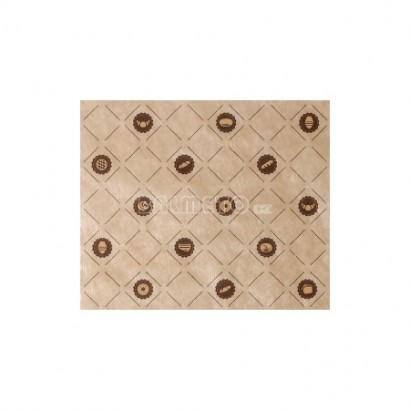 Balicí papír v roli 50cm/30g hnědý s potiskem pekař/cukrář