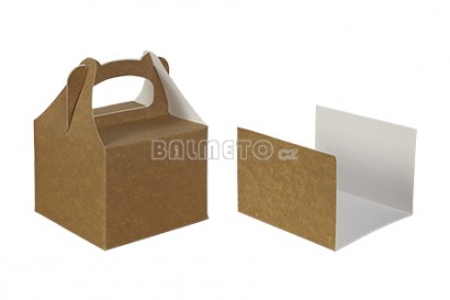 Krabička s uchem PAP 11,5x11,5/9cm hnědá