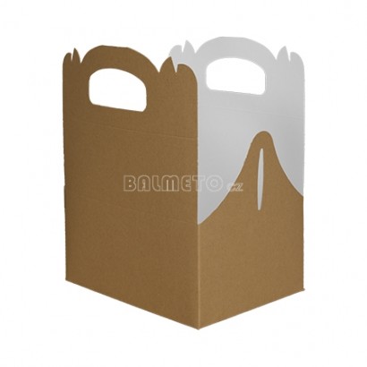 Krabička s uchem PAP 11,5x11,5/9cm hnědá