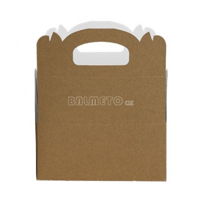 Krabička s uchem PAP 11,5x11,5/9cm hnědá