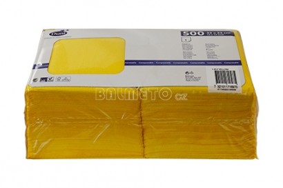 Ubrousky 33x33cm 1-vrstvé žluté (500ks)