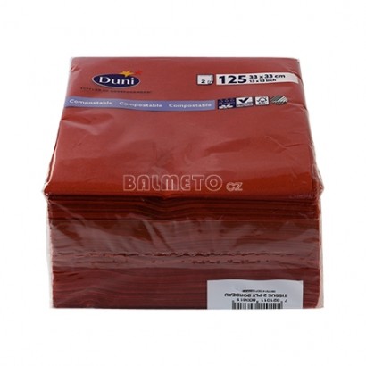 Ubrousky 33x33cm 2-vrstvé vínové