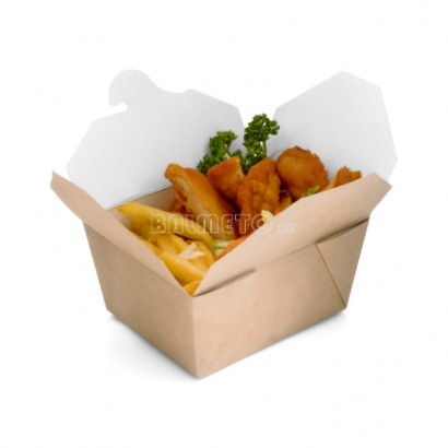 Krabička PAP/BOPP 900ml/151x115x53mm hnědá lunchbox