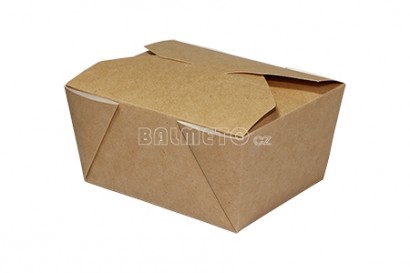 Krabička PAP/BOPP 900ml/151x115x53mm hnědá lunchbox