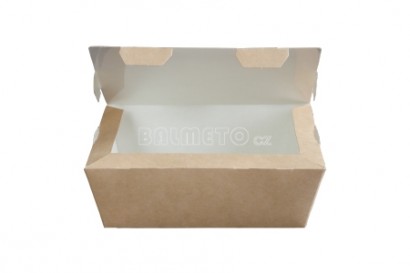 Krabička PAP/BOPP  600ml/130x95x50mm hnědá lunchbox
