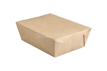 Krabička PAP/BOPP  600ml/130x95x50mm hnědá lunchbox