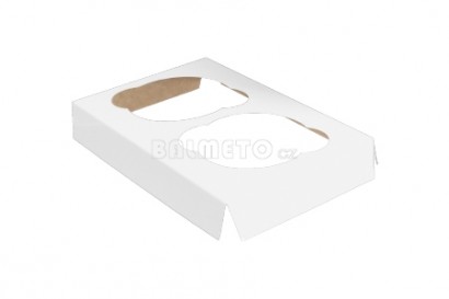 Krabička s okénkem PAP/BOPP 100x160/100mm hnědá na 2 muffiny