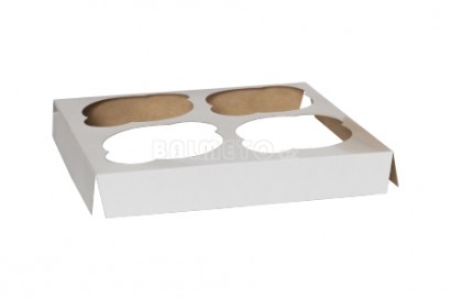 Krabička s okénkem PAP 160x160/100mm hnědá na 4 muffiny