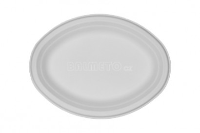 Talíř TŘTINA 259x192/23mm oválný bílý