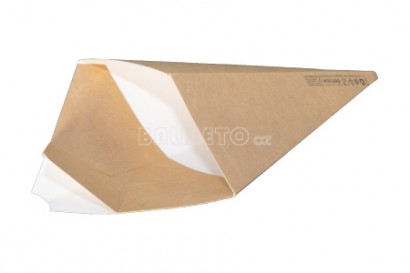 Kornoutek na hranolky PAP 200ml hnědý s kapsičkou