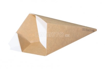 Kornoutek na hranolky PAP 200ml hnědý s kapsičkou