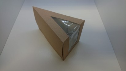 Krabička s okénkem na dort 1/8 PAP 144x85/90mm hnědá