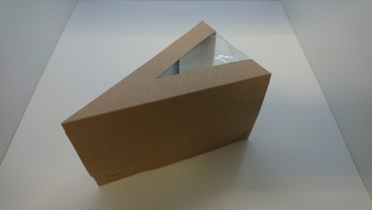 Krabička s okénkem na dort 1/8 PAP 144x85/90mm hnědá