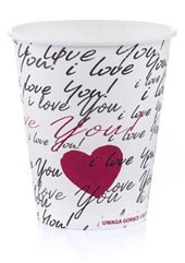 Kelímek na teplé nápoje PAP 300ml/90mm I LOVE YOU