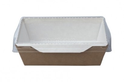 Krabička na salát PAP 145x95/45mm hnědá s PET víčkem OPSALAD 400
