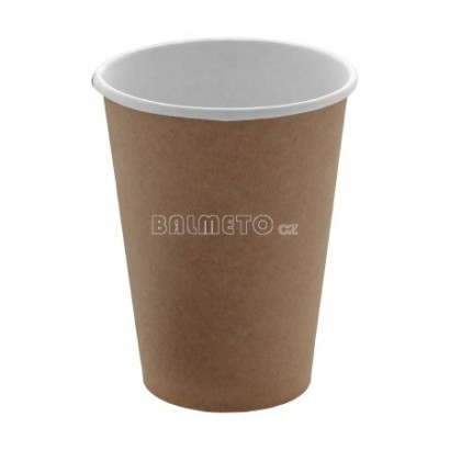 Kelímek na teplé nápoje PAP/PE 300ml/90mm hnědo/bílý