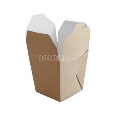 Krabička na čínu PAP 750ml hnědo - bílá