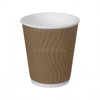 Kelímek na teplé nápoje PAP/DW 250ml/80mm hnědý vrap