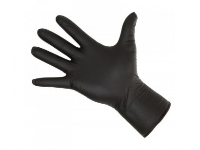 Rukavice nitrilové černé S nepudrované