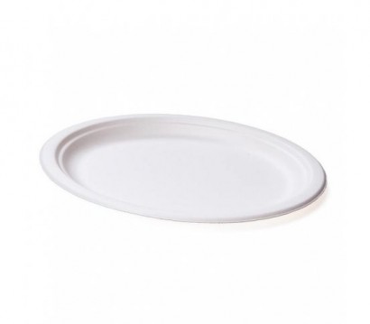 Talíř TŘTINA 259x192/23mm oválný bílý