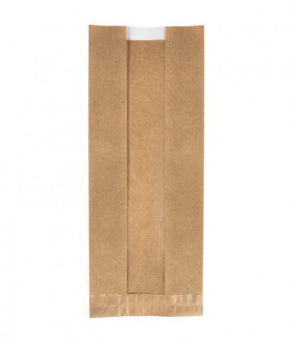Sáček s okénkem PAP 100+40x240mm hnědý