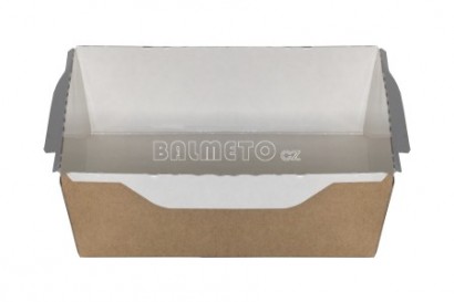 Krabička na salát PAP/BOPP 165x120/45mm hnědo/bílá OPSALAD