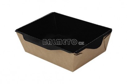 Krabička na salát PAP/BOPP 186X106/55mm hnědo-černá OPSALAD 800 BE