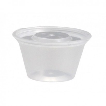 Kelímek na dresing s int. víčkem PP 30ml/45x21mm