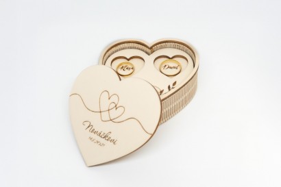 Krabička srdíčko + stojánek na prstýnky