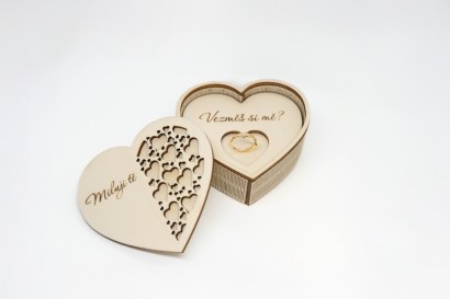 Krabička srdíčko + stojánek na prstýnky