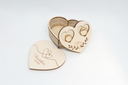 Krabička srdíčko + stojánek na prstýnky