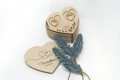 Krabička srdíčko + stojánek na prstýnky
