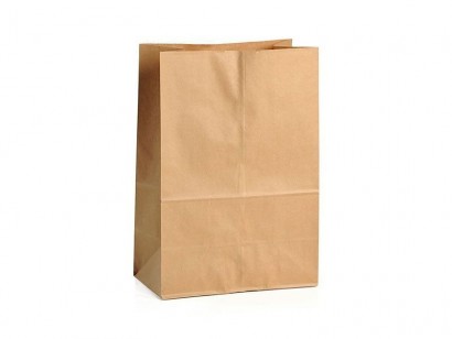 Sáček PAP 180x110x265mm obdélníkové dno hnědý