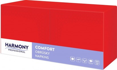 Ubrousek Harmony  33x 33cm / 2 vrstvý červený