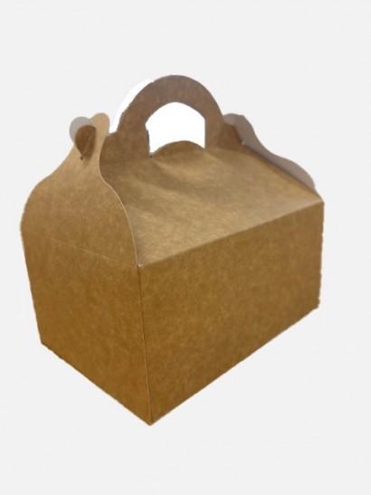 Krabička s uchem PAP 22x15,5x/10,5cm hnědobílá