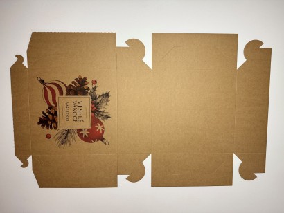 Krabice dortová PAP 22x22/9cm kraft BAŇKY 10ks